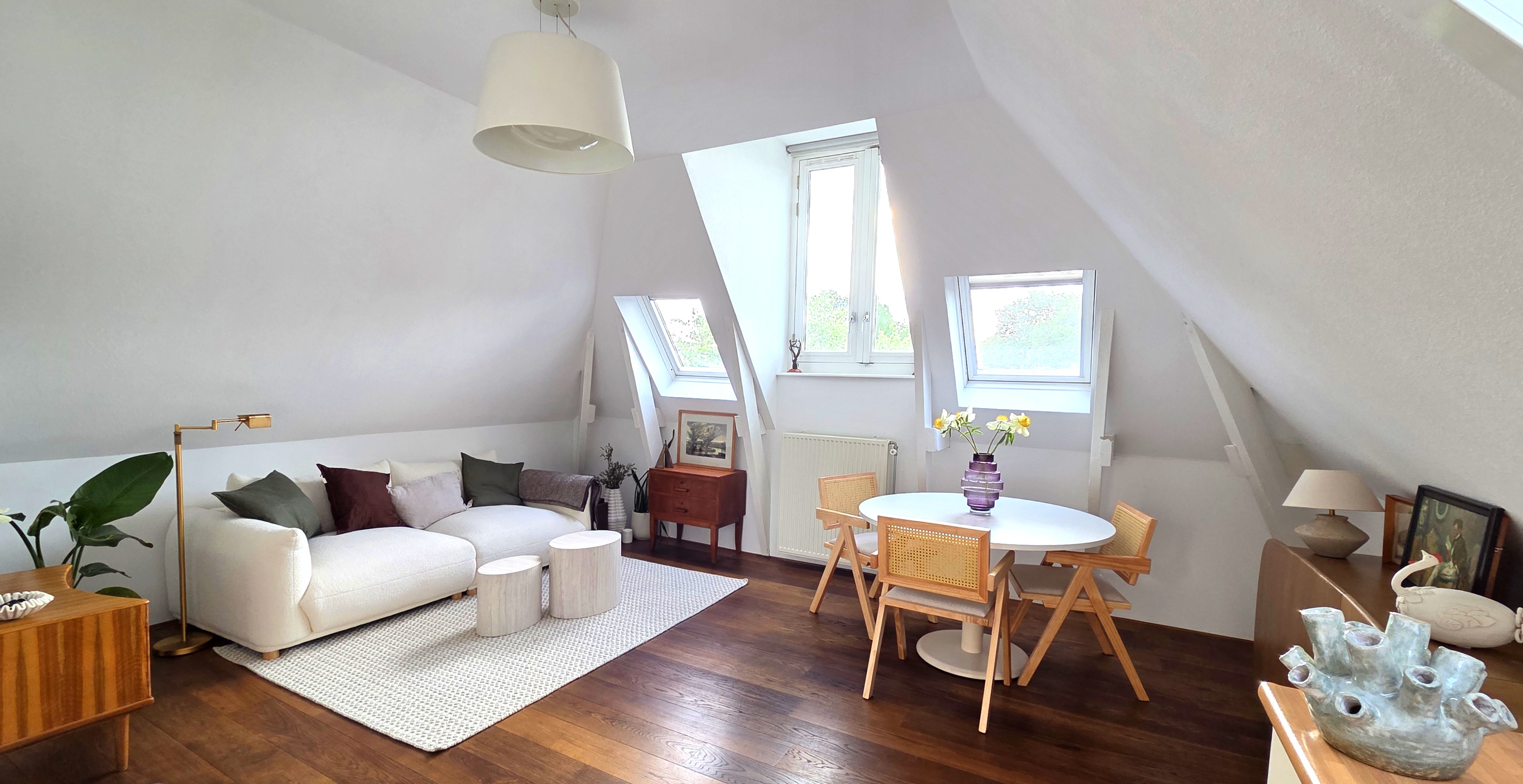 Open living space with natural light