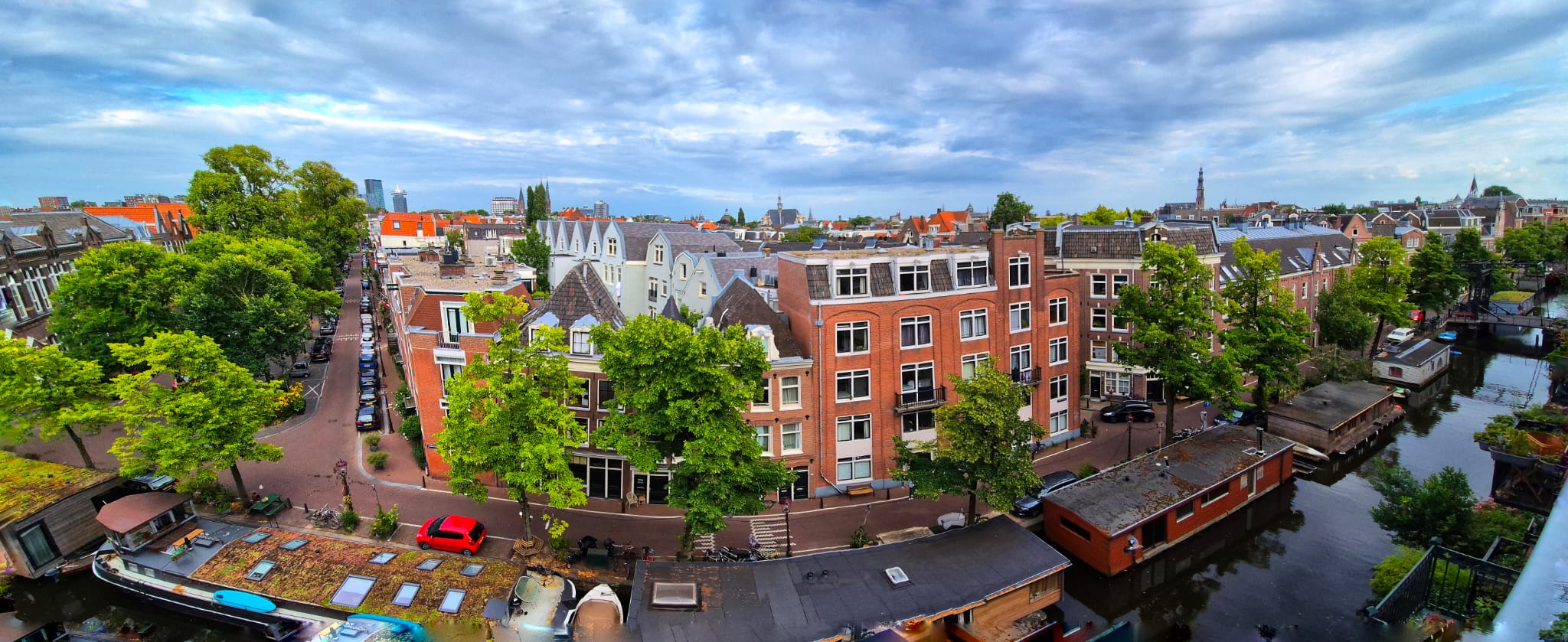 Canal and rooftop view